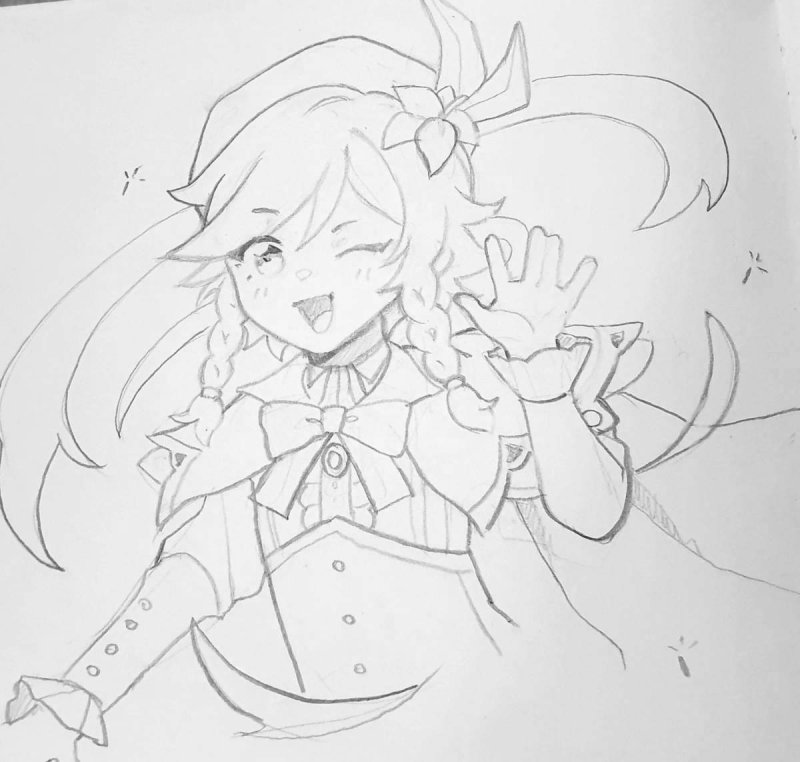 рисунок геншин импакт для срисовки