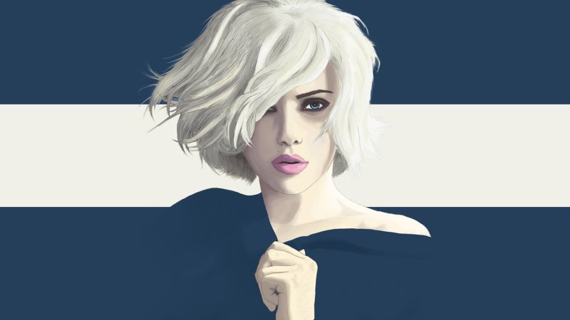 Скарлетт Йоханссон с белыми волосами