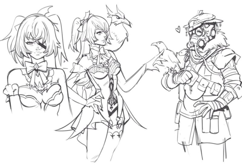 раскраска геншин импакт