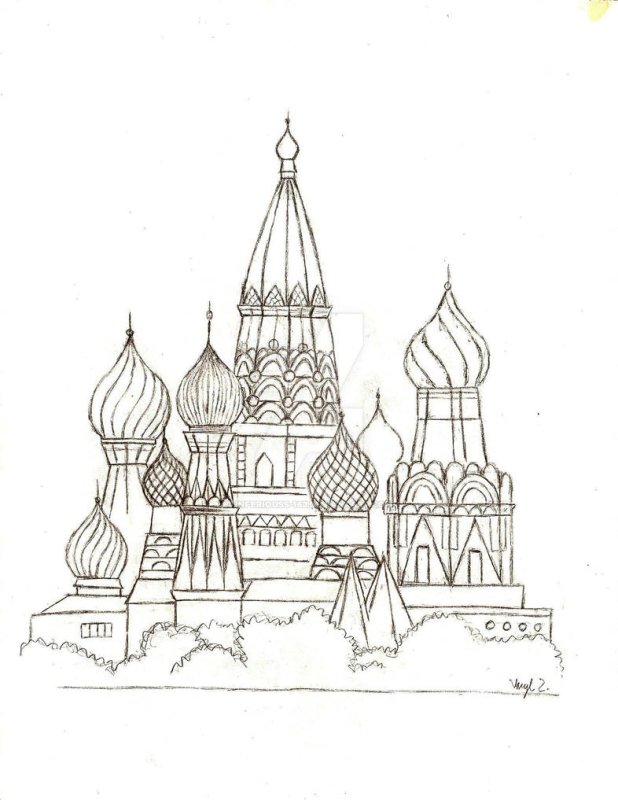 Храм Василия Блаженного Москва раскраска