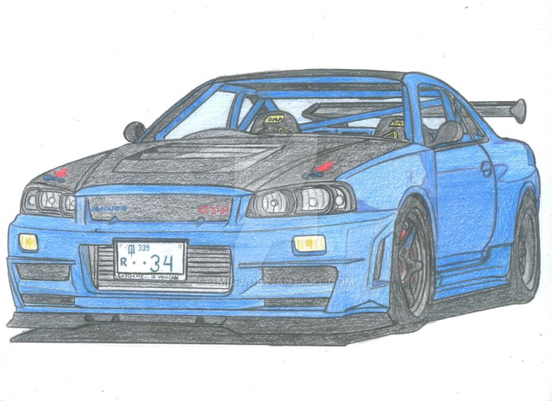 Nissan Skyline gt-r r34 drawing