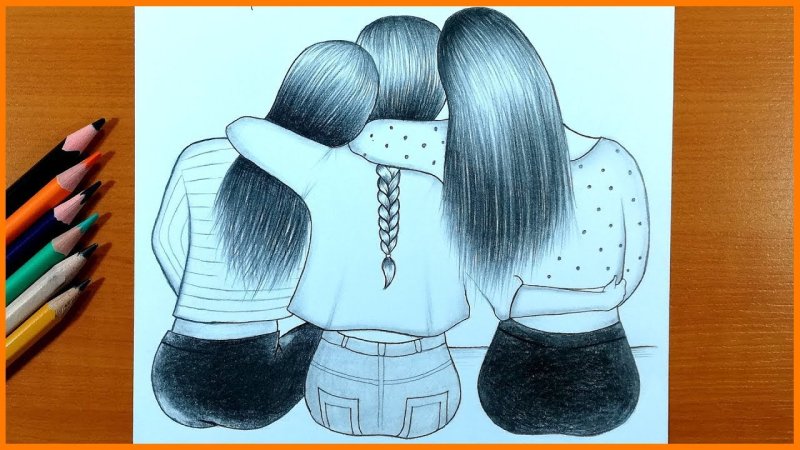 Подруги рисунок