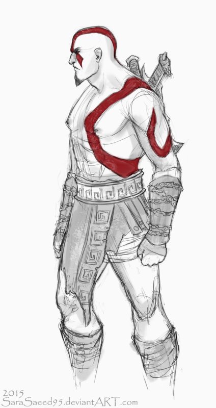 God of War Кратос скетч