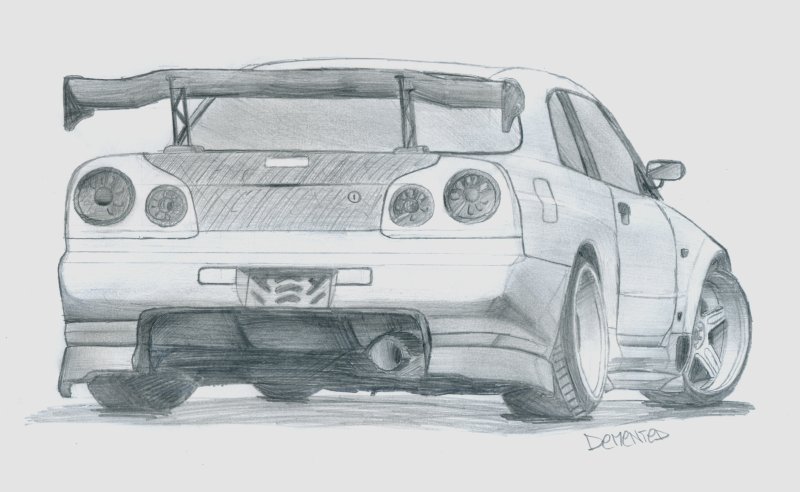 Nissan Skyline r34 карандашом