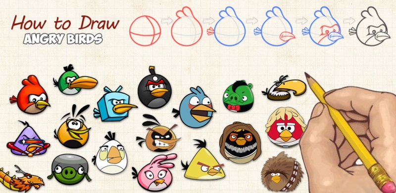 Как рисовать Angry Birds