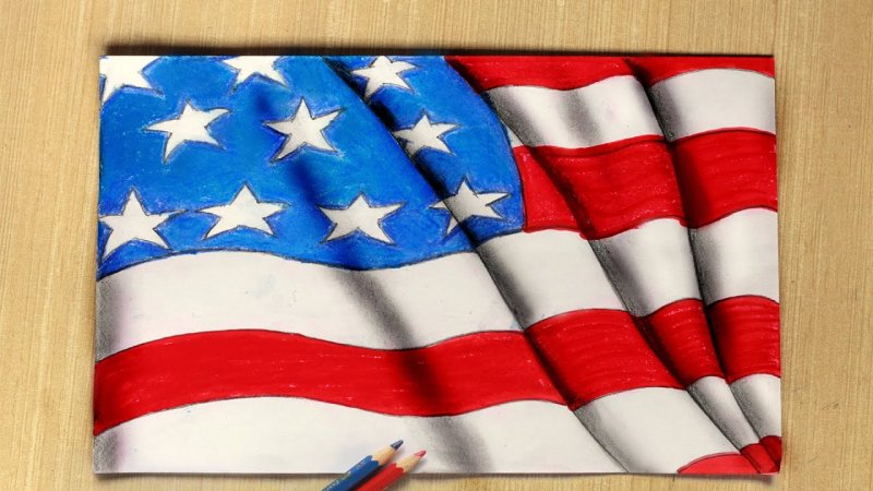 Флаг USA рисунок