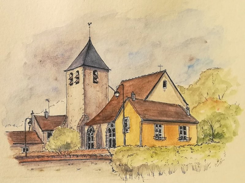 Дом акварелью