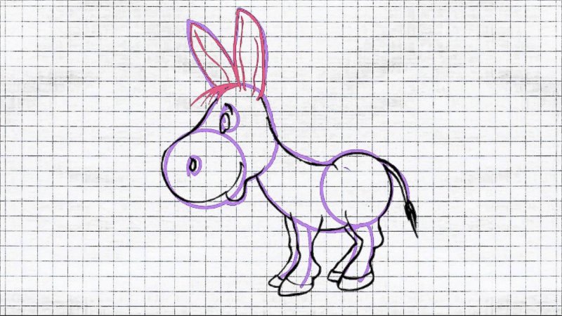 Ослик рисунок