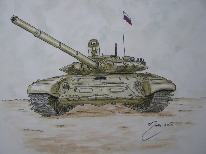 Танк т-80 рисунок