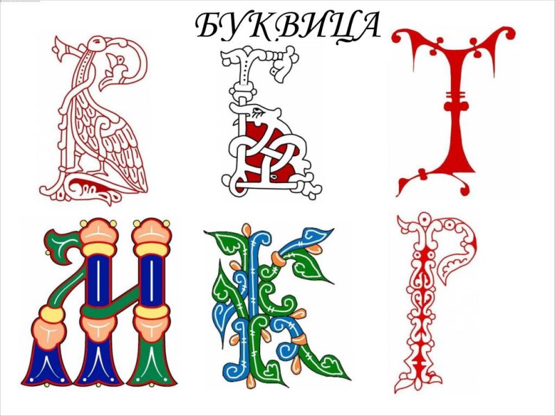 Древнерусские буквы с узорами