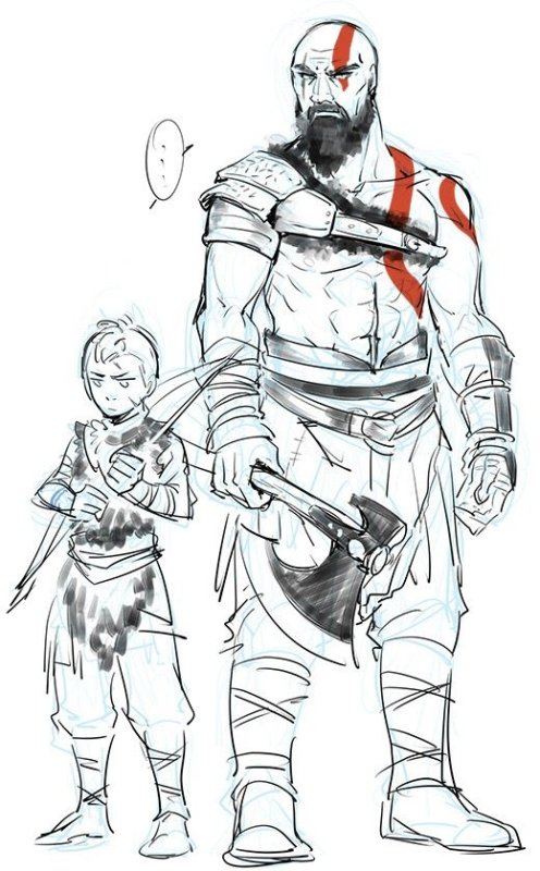 God of War Атрей рисунок