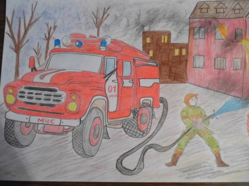 Рисунок на пожарную тему