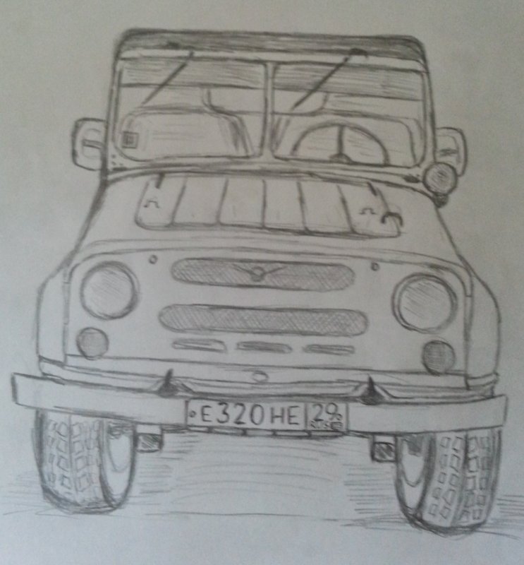 УАЗ Буханка рисунок спереди