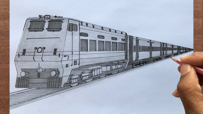 Поезд рисунок