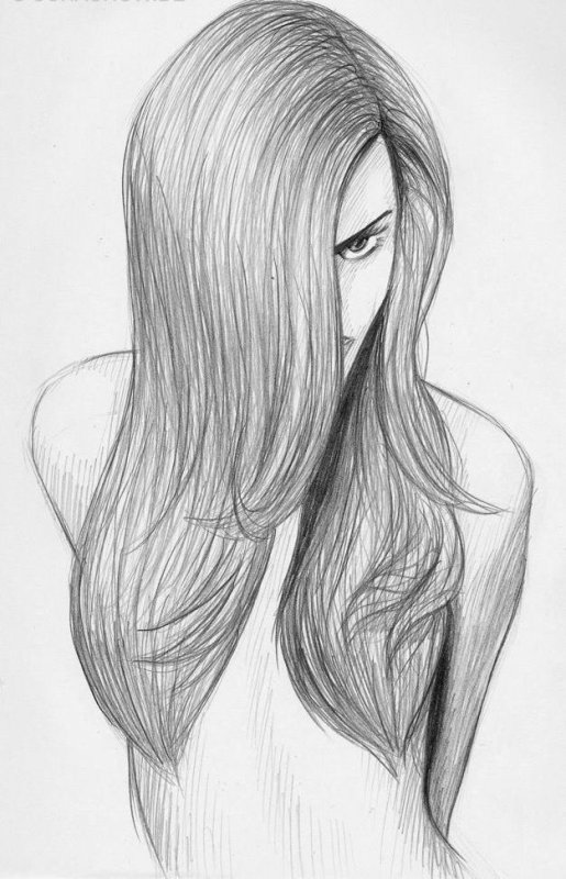 Рисунок девушки карандашом