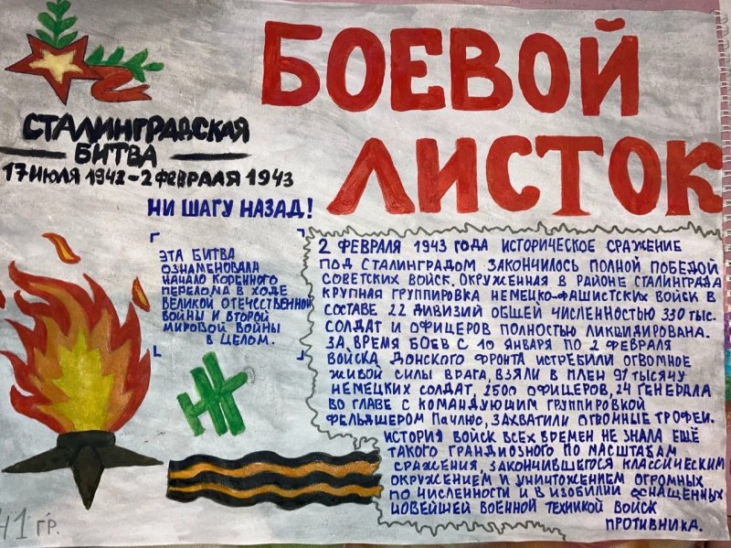 Боевой листок Сталинградская битва 80 лет