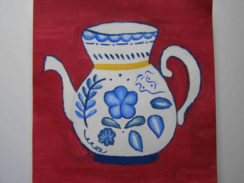 Рисование роспись кувшинчиков старшая гжелевская роспись