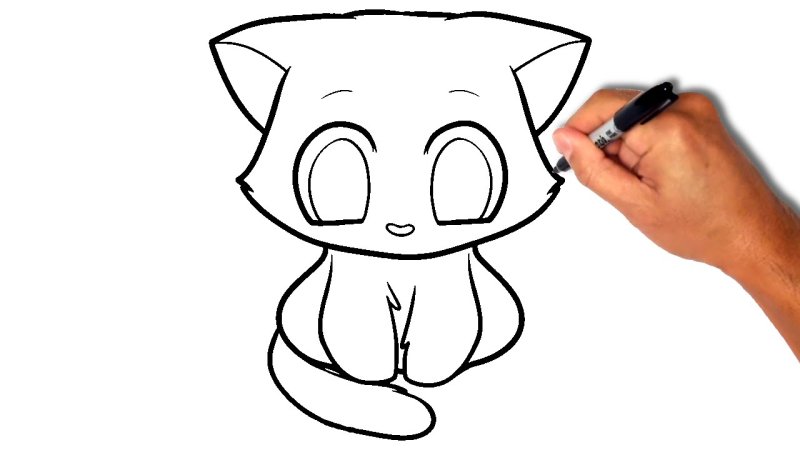 Котики для рисования для начинающих