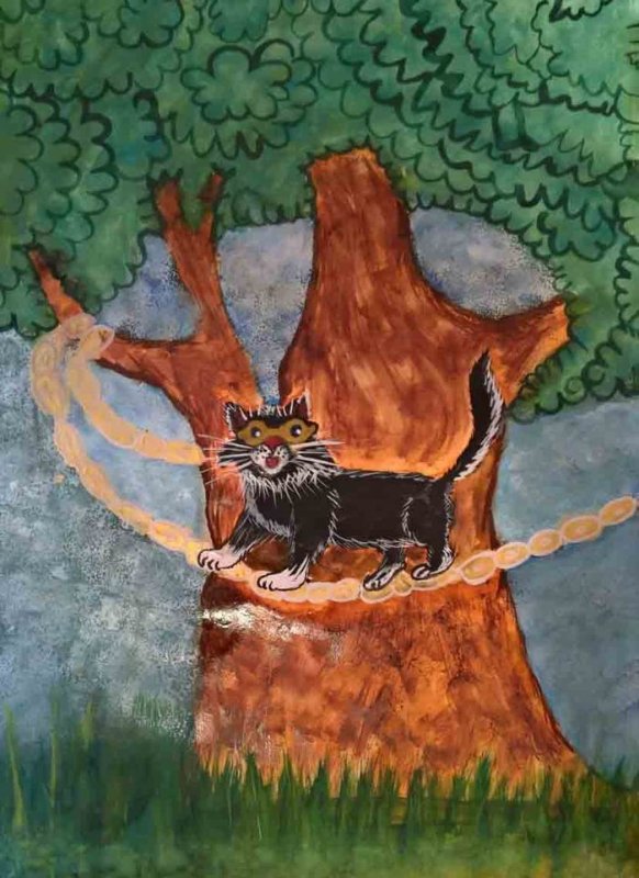 Рисование кот ученый