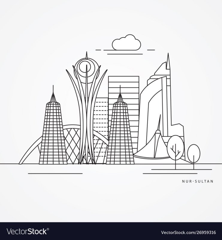 Контурное изображение города