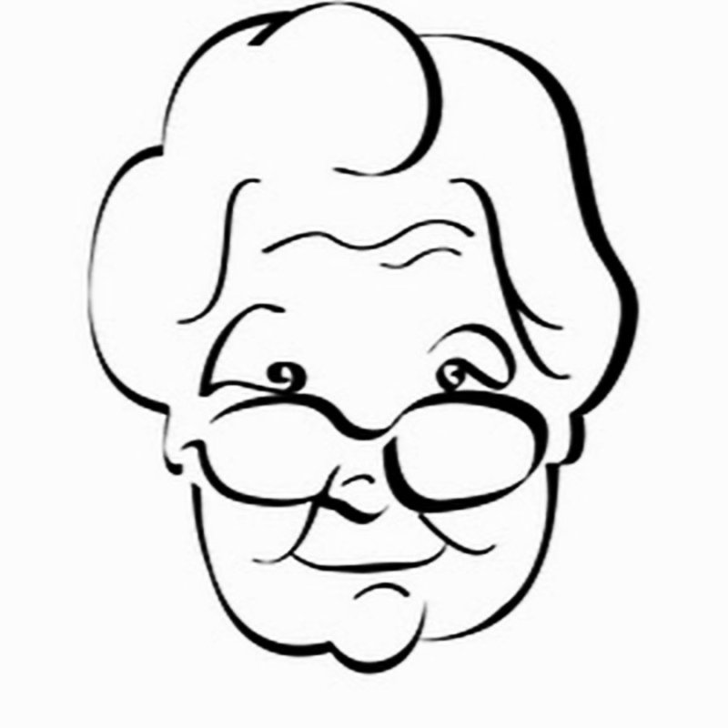 Лицо бабушки раскраска для детей