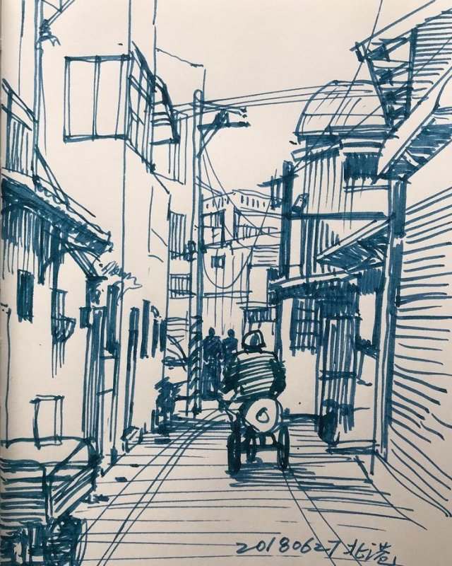 Buildings Inking drawings
