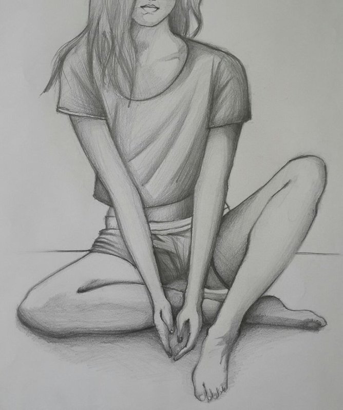 Рисунки девушекарандашом