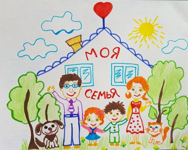 Семейный рисунок для детского сада
