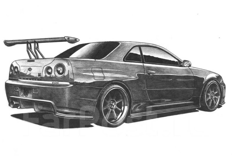 Nissan Skyline GTR 35 карандаш