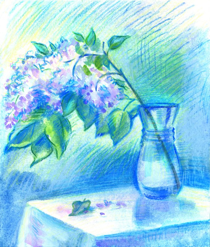 Рисунок к романсу сирень Рахманинов