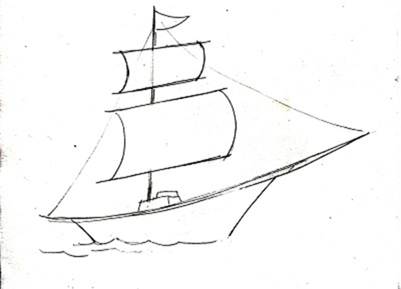 Корабль рисунок карандашом