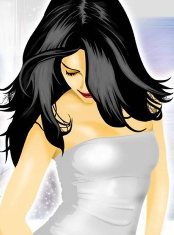 Красивая мультяшная девушка