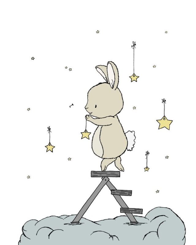 Новогодний зайчик для срисовки