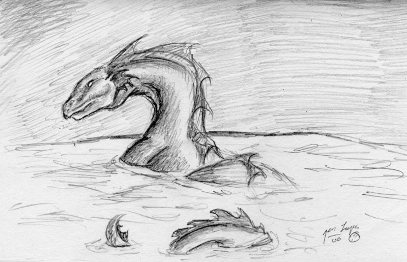 Рисунок Лохнесского чудовища Несси
