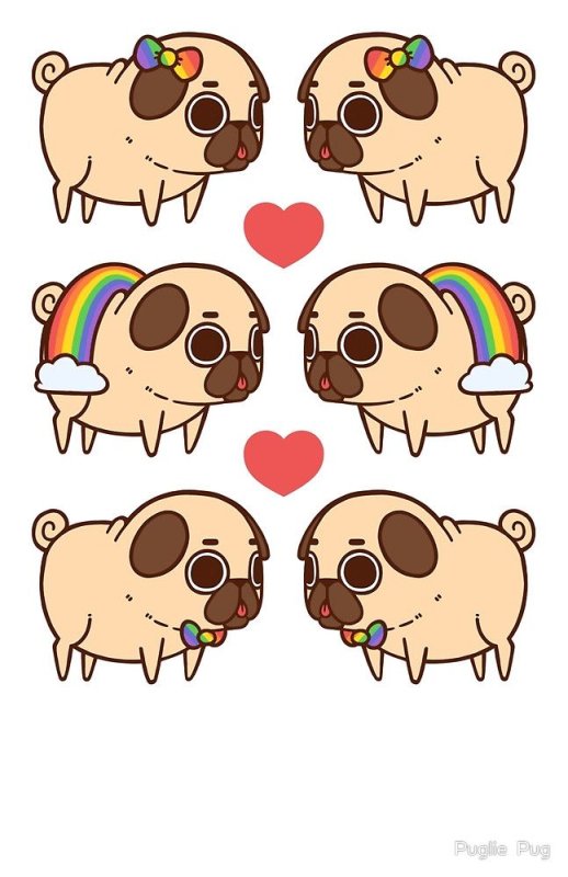 Puglie Мопс Стикеры