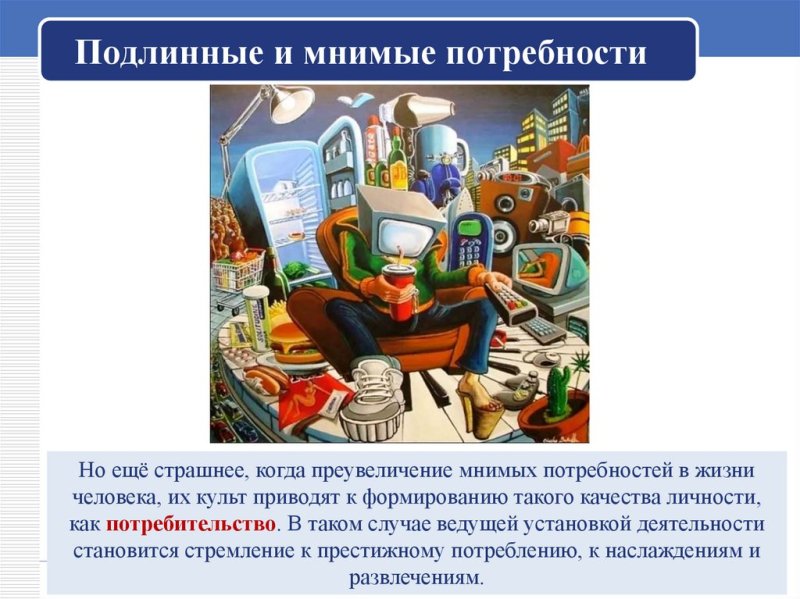 Подлинные и мнимые потребности