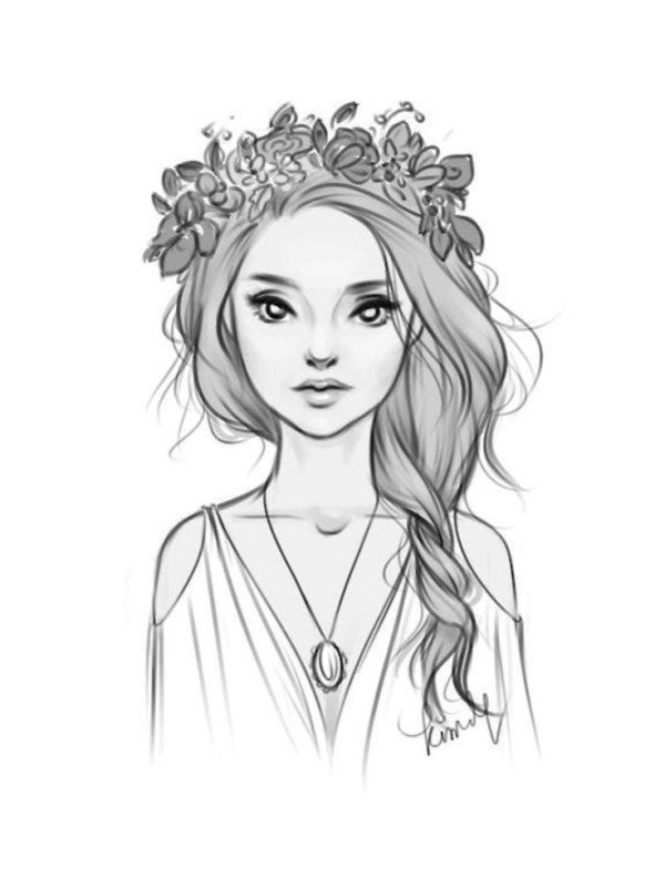девушка рисунки