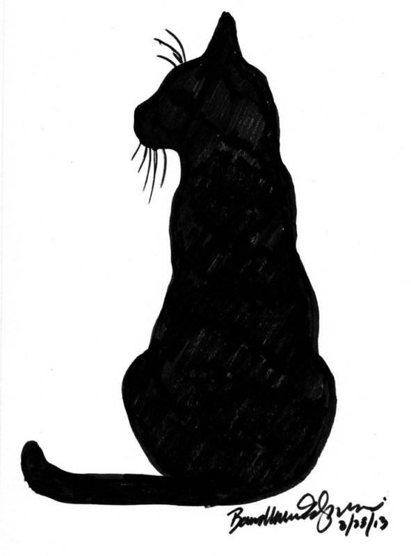 Силуэт сидящей кошки
