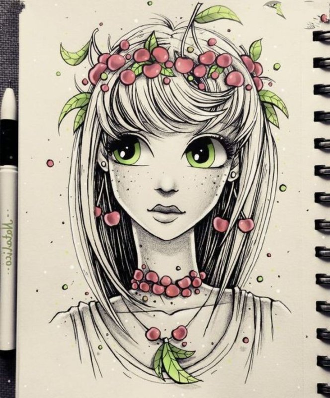 Рисунки для скетчбука девушки