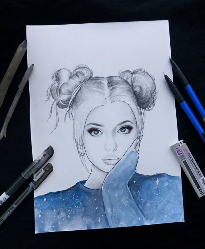 Блогеры рисунок карандашом