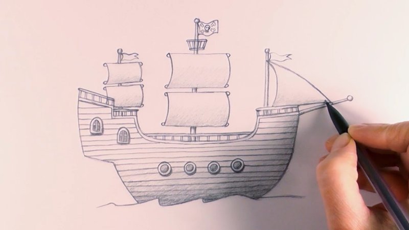 Рисование кораблик