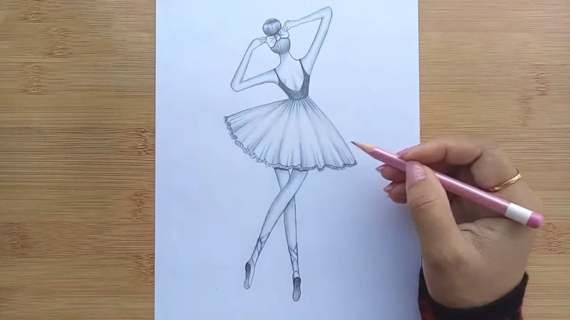 Балерина поэтапное рисование