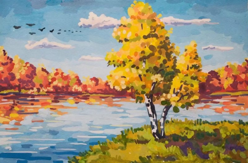 Пейзажи для рисования гуашью
