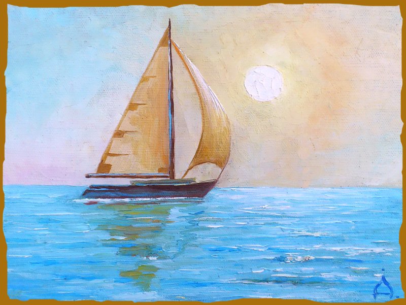 Рисование морской пейзаж