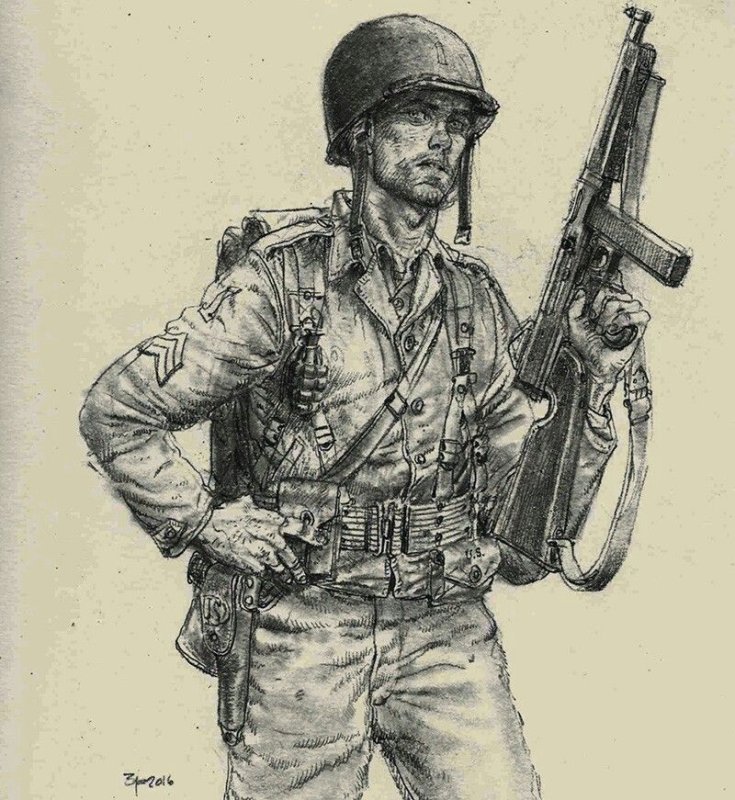 Американский солдат ww2 арт