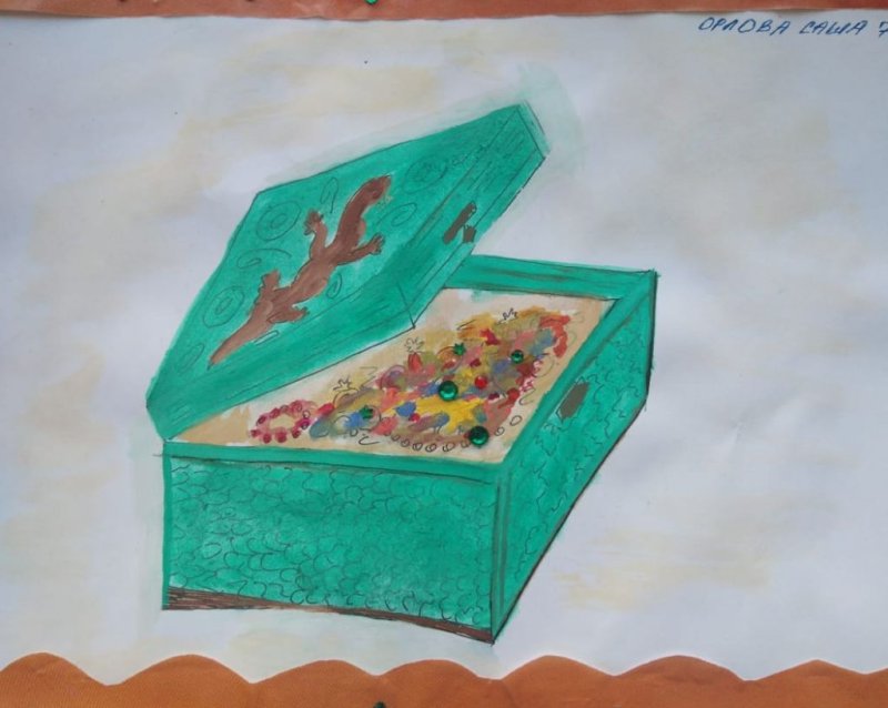 Рисунок к произведению Малахитовая шкатулка Бажова