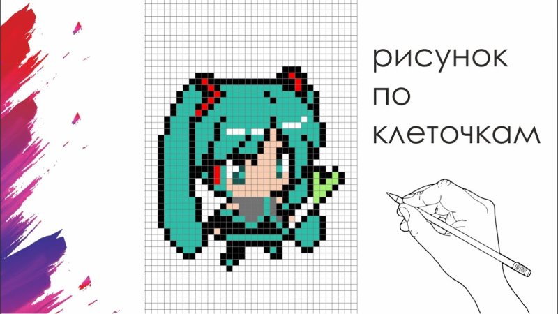 Рисунки по клеткам аниме