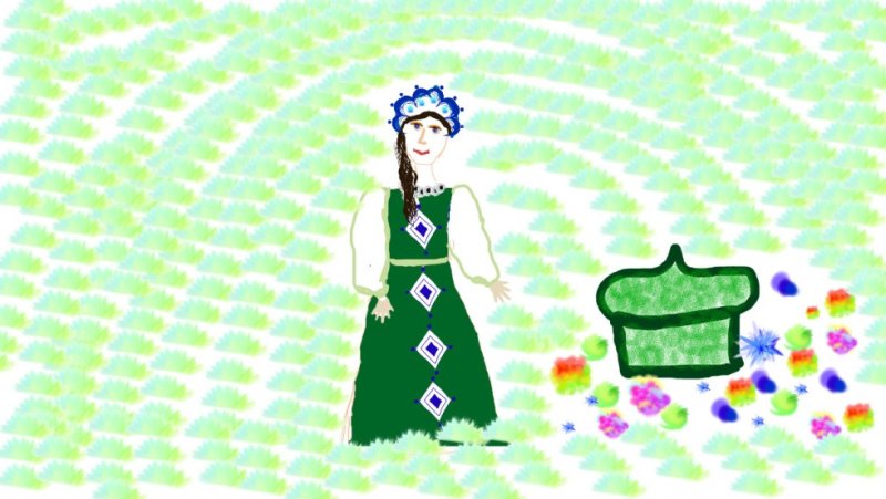 Рисунок к Малахитовой шкатулке Бажова