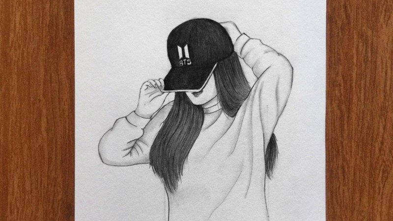 Рисунок девушки карандашом