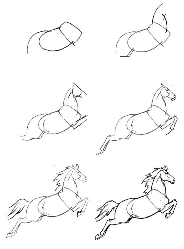 Лошадь рисунок карандашом